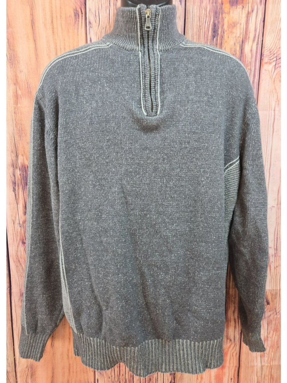 BKE  Gray Vintage Fit Quarter-Zip Sweater Large